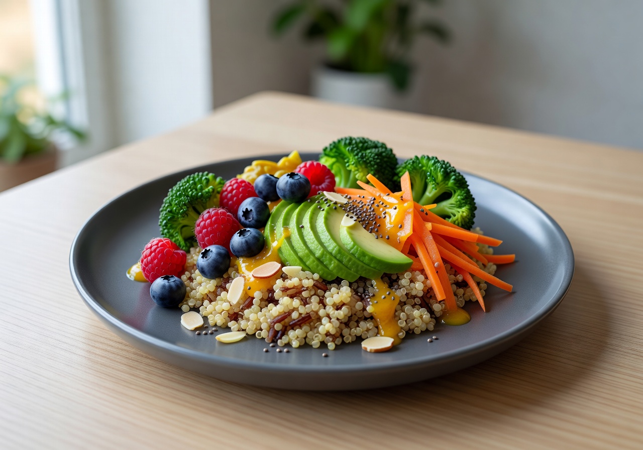 Beautifully plated healthy food representing the result of using LumaPlate AI